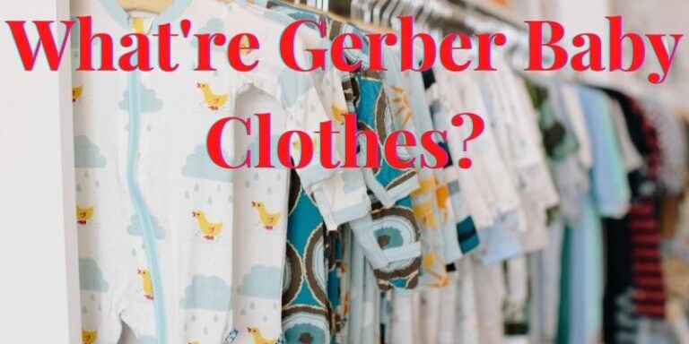 What're Gerber baby clothes?-Rack of baby footies with different designs.s.