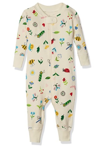 Moon and Back by Hanna Andersson Einteiliger Schlafanzug für Babys und Kleinkinder aus Bio-Baumwolle mit Füßen