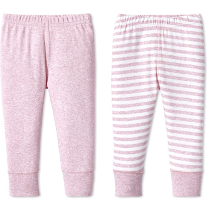 Best Organic Baby clothes on Amazon- Lamaze Organic Baby Baby Pull on Jogger 2 Pack Pants pink.