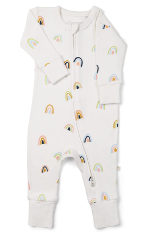Best organic baby clothes on Amazon.-Make make rainbow footie.