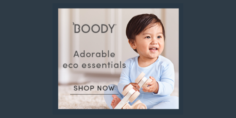 Is Boody made in Australia?-Sitting baby wearing Boody baby clothes outfit.