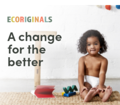 Where to buy Ecoriginals in Australia.- Ecoriginal image of toddler wearing a Ecoriginal nappy.