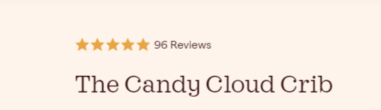 Mountain crib review-Screenshot of star rating review for the Candy cloud crib.